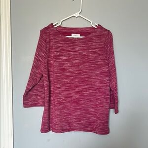Women’s Croft & Barrow Maroon 3/4 Sleeve Top size PL